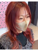 アース いわき店(HAIR&MAKE EARTH)&nbsp;レッドオレンジ × フェイスレイヤー