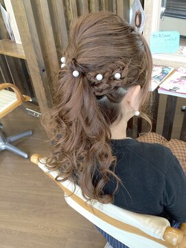 ウイングハーツ 石岡店(WING HEART'S) 編み込みアレンジハーフアップ