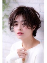 エルデ ナインズ ヘアー スタンド 川口店(elde 9's HAIR STAND)&nbsp;チョコレート＆プリカールの大人ガーリーのボブ風モードヘア