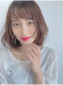 小顔ニュアンスボブアッシュブラウン☆
