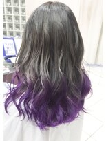 デイズ(days)&nbsp;グレージュグラデーション毛先ブルーパープルインナーカラー
