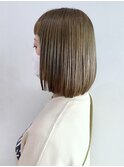 オリーブグレージュ_アースカラーくびれヘアツートン_ba363791