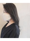 透明感抜群　アッシュグレージュ　ふわゆるロング