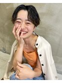 大須 センターパート ショート くせ毛