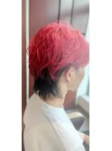メンズツートーン赤髪カラー