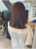 ミディアムヘア　ブラウン　ふんわりレイヤー　原宿　表参道