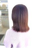 ツヤピンクブラウン_切りっぱなしボブ