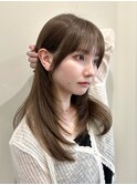 韓国風/レイヤー/小顔/前髪カット/髪質改善/グレージュ/透明感