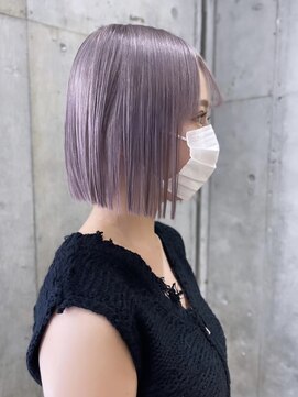 リムレスバイサンク 万代 新潟駅(LIMLESS by cinq) ミルクティーベージュダブルカラーグレージュカラーハイライト