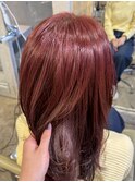 【徳岡】チェリーピンク ボルドー ブリーチなし ワインレッド
