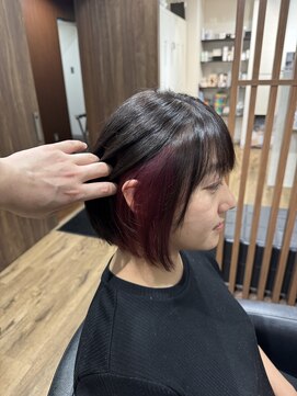 ハピネス クローバー 八木店(Happiness CLOVER) タッセルボブ インナーカラー ピンクバイオレット