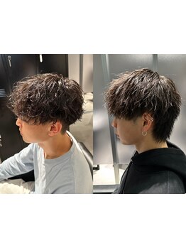 <21時まで営業>流行を取り入れ、再現性高いStyleに*キープ力の高いパーマが人気![赤坂天神/MEN'S/学割U24]
