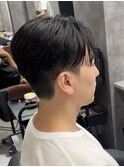 OMI登坂広臣さん風黒髪ナチュラルセンターパート