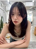 レイヤーカット/オリーブベージュ/ハッシュカット/韓国ヘア2