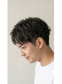 ツーブロックパーマアップバングメンズショート