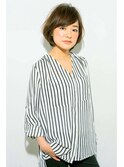 脱Ａラインボブ。今新しいのはひし形のサイドパート