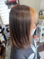 ヘアー リードレス(hair Re:dress) ブラウン×金髪シースルー前髪10代人気カラースタイル