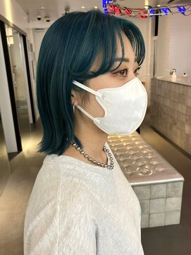 ゲーム 渋谷店(GAME) ダブルカラーモスグリーンカラーケアブリーチハイトーンカラー