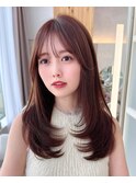 20代30代大人可愛いレイヤーカット　顔周り前髪顔周りおくれ毛