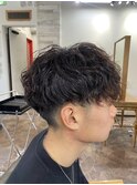 メンズ/波巻きパーマ/札幌/スパイラルパーマ/ショート