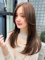 似合わせカット　レイヤーカットセミロング　艶メルティーカラー