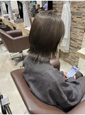 美髪/外ハネボブミディ/くすみベージュ/20代30代40代50代