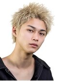 メンズ波巻きツイスパニュアンススパイラルスパイキーショート