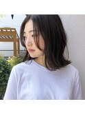 センターパート×外はねボブ