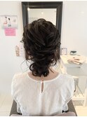 無造作 ルーズ 小顔結婚式アップ 大人 ブライダル 花嫁