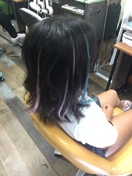 ヘアースペース 練馬店(hair space COCO) ちびっ子エクステメッシュ風ピンクorブルー