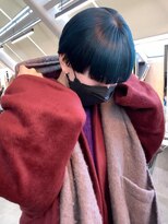 ロンド 表参道店(Lond)&nbsp;Lond表参道【伊杏】アンブレラカラー ブルー　マッシュショート