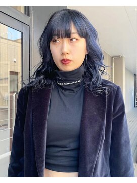 シオ ヘアー デザイン(Sio. hair design) ブリーチ毛の暗髪カラー