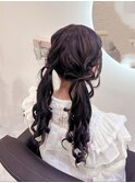 もこもこリボンツインテール/梅田ヘアセット