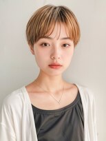 シロ(silo.)&nbsp;韓国マッシュショート/アプリコットオレンジ/シースルーバング