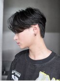 短髪マッシュブルーブラックスペインカール_ba510971