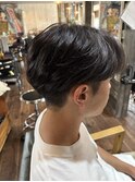 メンズセンターパートフェザーパーマ