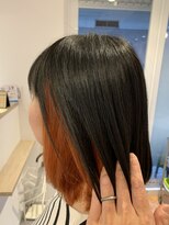 アズールサン 草加西口店(azule-sun)&nbsp;インナーカラー,オレンジカラー,デザインカラー,ボブ【草加】