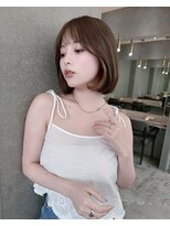 ロンドリゼル 札幌(Lond RiseL) オリーブグレー/前髪/ボブ/マロンベージュ/レイヤーカット/小顔