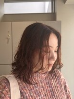 エイト 沖縄豊崎店(EIGHT toyosaki)&nbsp;【EIGHT豊崎】お客様スタイル_ 透け感レッドで魅せるカールボブ