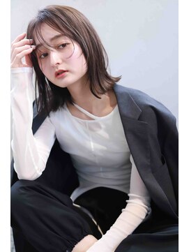 ムウ 難波(MOU) ボブクールショート前髪イメチェンピンクベージュ30代40代50代