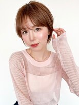 ビーチ(BEACH) イメチェン ピンクベージュ 前髪 大人ショート レイヤーボブ