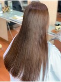 ピンクべージュ髪質改善でツヤ美髪に★ナチュラルストレート