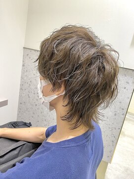 シンシェアサロン 原宿店(Qin shaire salon) メンズウルフ×ブリーチなしミルクティグレージュ