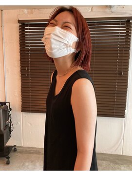 ハニーマスタード(HONEY MUSTARD) ラフだけど品のあるオレンジボブ