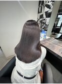 ブリーチなし赤味消しラベンダーグレージュ韓国ヘアミディアム