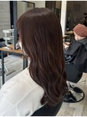 ミルクティーベージュカラーくびれヘアグレージュカラー韓国