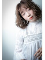 カバーヘア イヴ 戸頭店(COVER HAIR EVE) ミルクティーアッシュくせ毛風ふんわりカールv戸頭20代30代40代