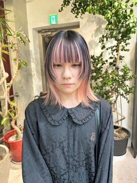 ヲタク 渋谷 代官山 恵比寿(wotaku.) アンブレラカラーインナーカラーデザインカラー姫カット前髪