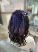 編み込みハーフツイン