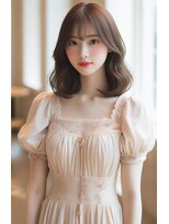 リンクミリ(Link mili)&nbsp;★小顔前髪ワンカールレイヤーカット黒髪ネビージュボブルフ